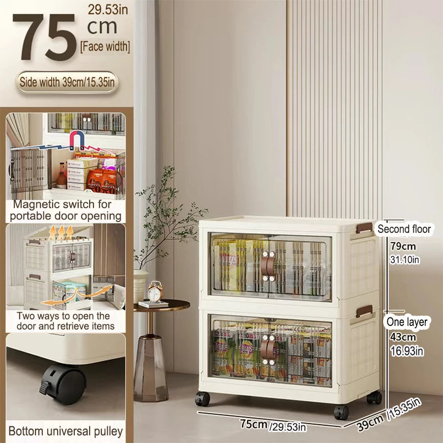 Large Capacity Multifunction Folding Storage Cabinet Dustproof Wardrobe Closet Organizer Easy-to-Install Storage Boxes