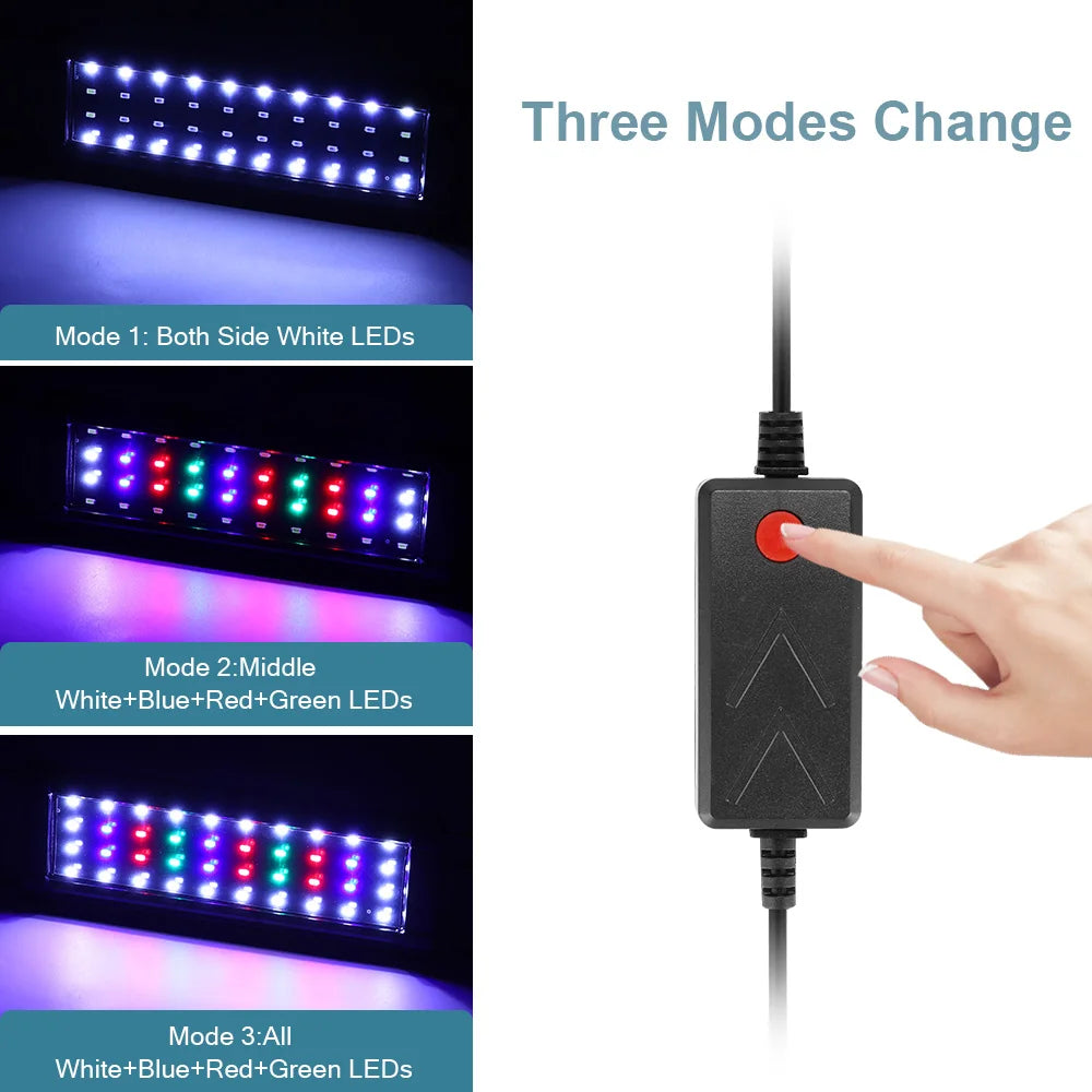 Aluminum Alloy Aquarium Clip-On LED Lamp for Fish Tank Plants