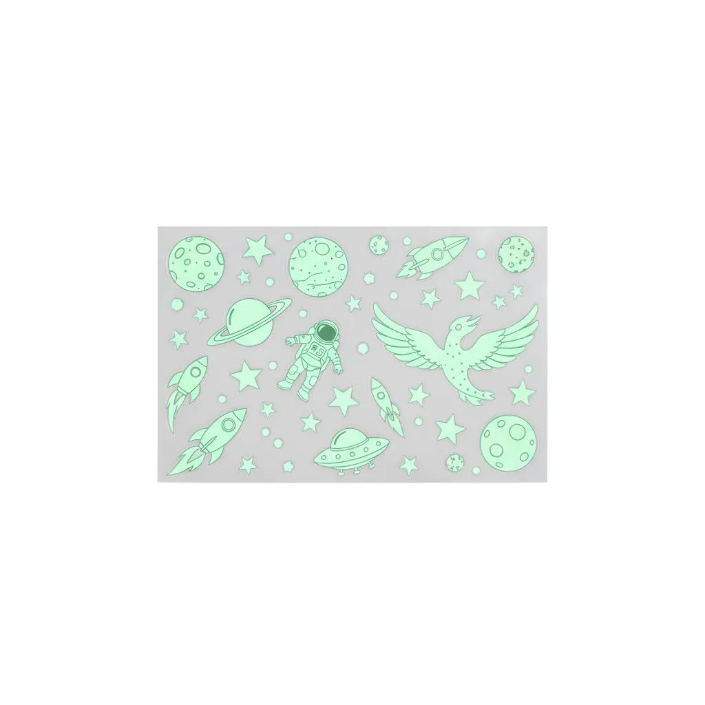 849-Piece Glow in the Dark Stars Wall Stickers - Luminous Planet & Spaceship Ceiling Decals for Kids Room DIY Decor