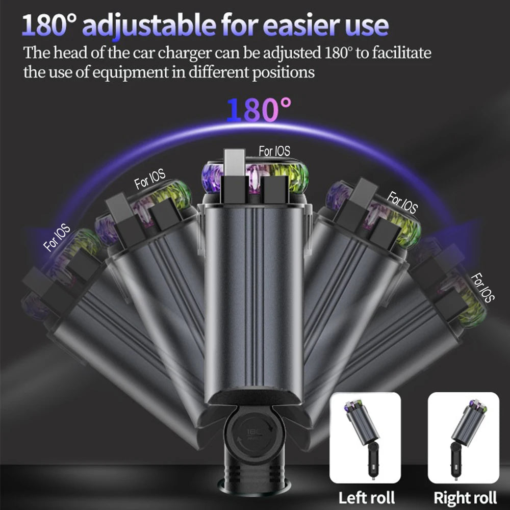 5-in-1 PD45W Car Charger with Starlight Aromatherapy Air Freshener