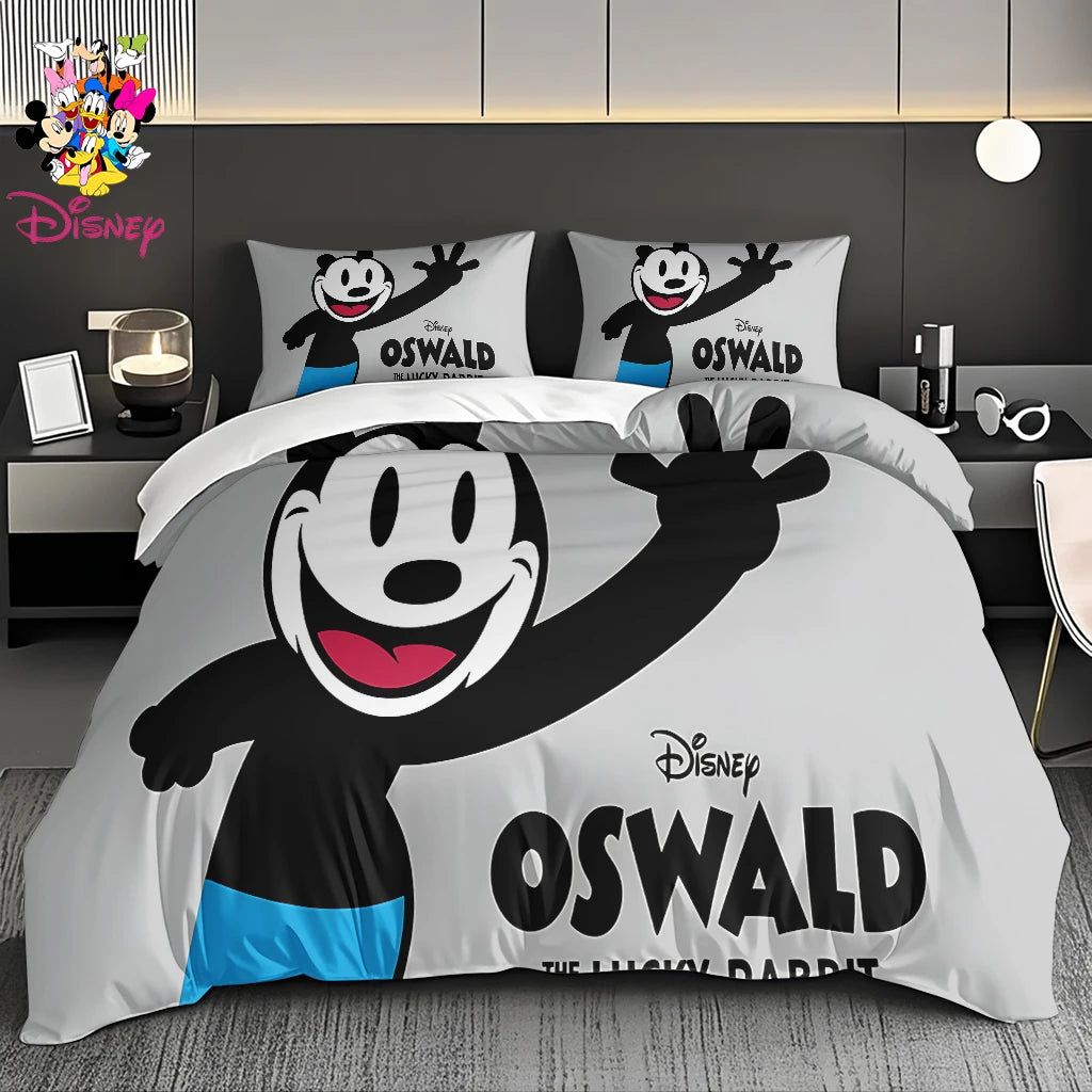 2/3pcs Disney Stitch & Mickey Duvet Cover Set Without Filler  Soft Bed Sheet,Skin-Friendly & Breathable Bedding Set Holiday Gift