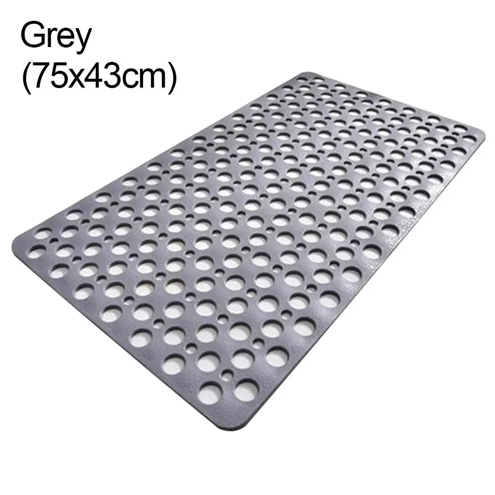 Non-Slip Bath Mat with Drain Holes & Suction Cups - Easy Clean Bathtub Mat Bathroom Accessory - Hom Haven