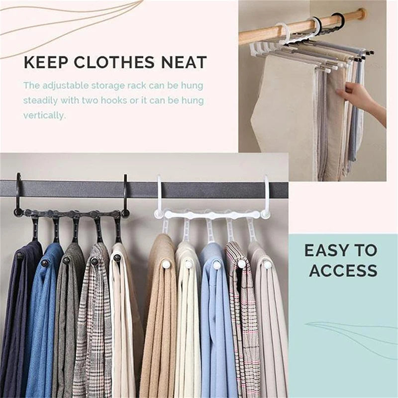 Folding Pants Hanger Space-Saving Clothes Organizer