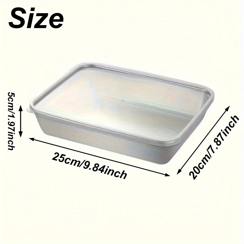 3-Piece Stainless Steel Food Containers - Leakproof Stackable with Clear Lids for Camping, Home & Meal Prep