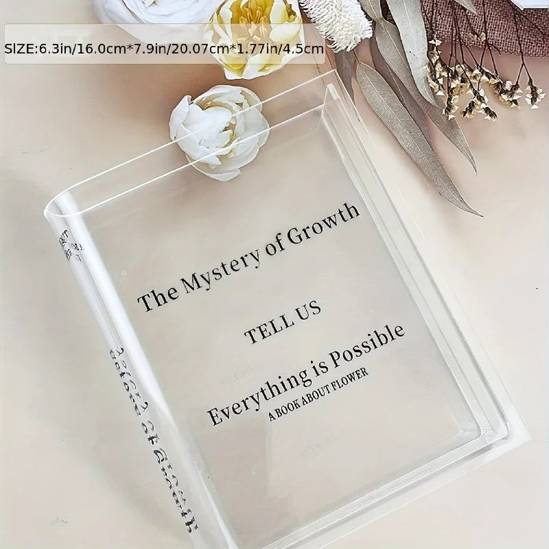 Transparent Acrylic Vase Transparent Book-Shaped Vase Suitable for Decorating Unique Homes, Bedrooms, and Offices