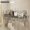 Suction Cup Bathroom Organizer Rack Wall Mounted Draining Storage Shelf