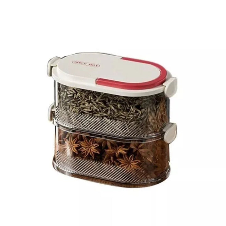 Stackable Seasoning Box Set Dual Layer Sealed Kitchen Storage Container
