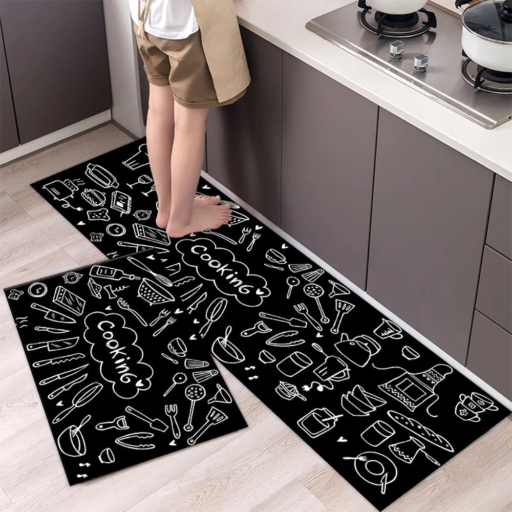 Soft Washable Kitchen Floor Mat - Anti-Slip Long Area Rug for Bedroom, Hallway & Bathroom Entrance