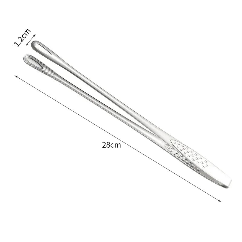 Stainless Steel BBQ & Kitchen Tongs - Reusable Cooking Tweezers for Meat, Vegetables & Barbecue