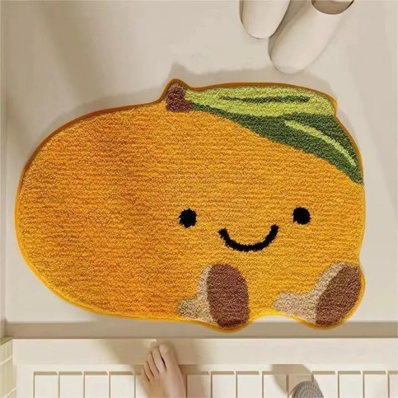 VIKAMA Fruit Pattern Imitation Cashmere Carpet - Warm Washable Bathroom Door Mat & Porch Rug - Hom Haven