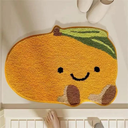 VIKAMA Fruit Pattern Imitation Cashmere Carpet - Warm Washable Bathroom Door Mat & Porch Rug - Hom Haven