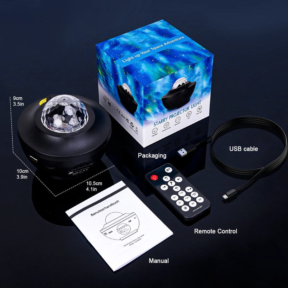 Starry Galaxy Projector Night Light with Bluetooth Music Night Lamp