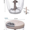 Manual Garlic Chopper & Vegetable Cutter - 500/900ml Rotating Slicer, Crusher & Meat Grinder