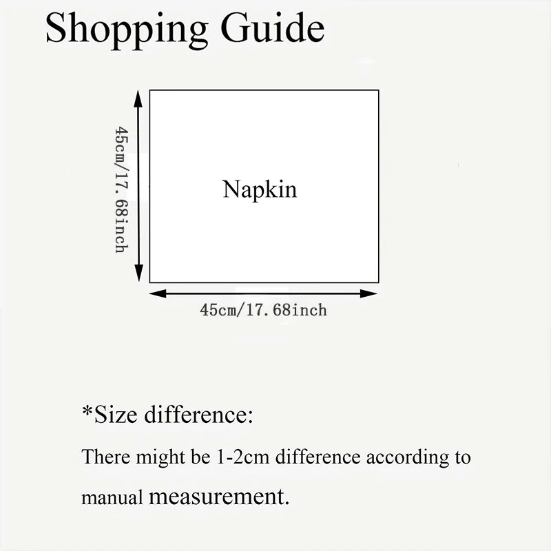 Set Of 6/12/24 40x40cm Tablecloth Napkins, Durable Polyester Thickened Pads, Reusable Kitchen, Dining, Holiday Decorations