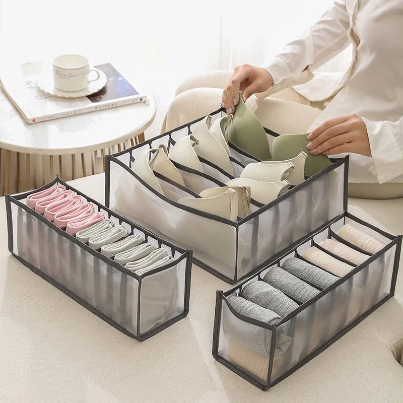 Foldable Underwear Drawer Organizer - Closet Divider Storage Box for Socks, Bras & Underpants - Hom Haven