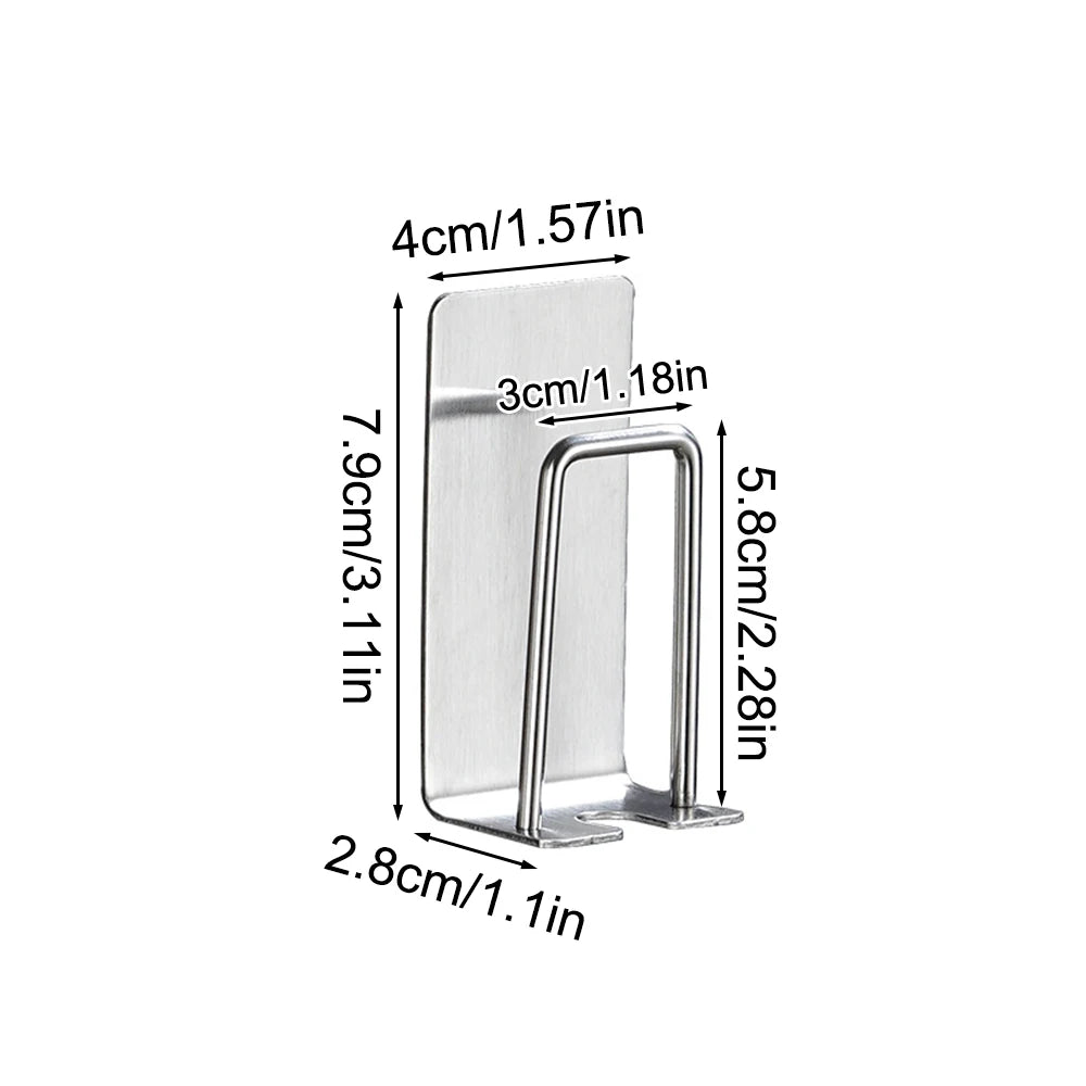 304 Stainless Steel Wall-Mounted Toothbrush Holder - No-Drill Bathroom Dental Cup & Storage Rack