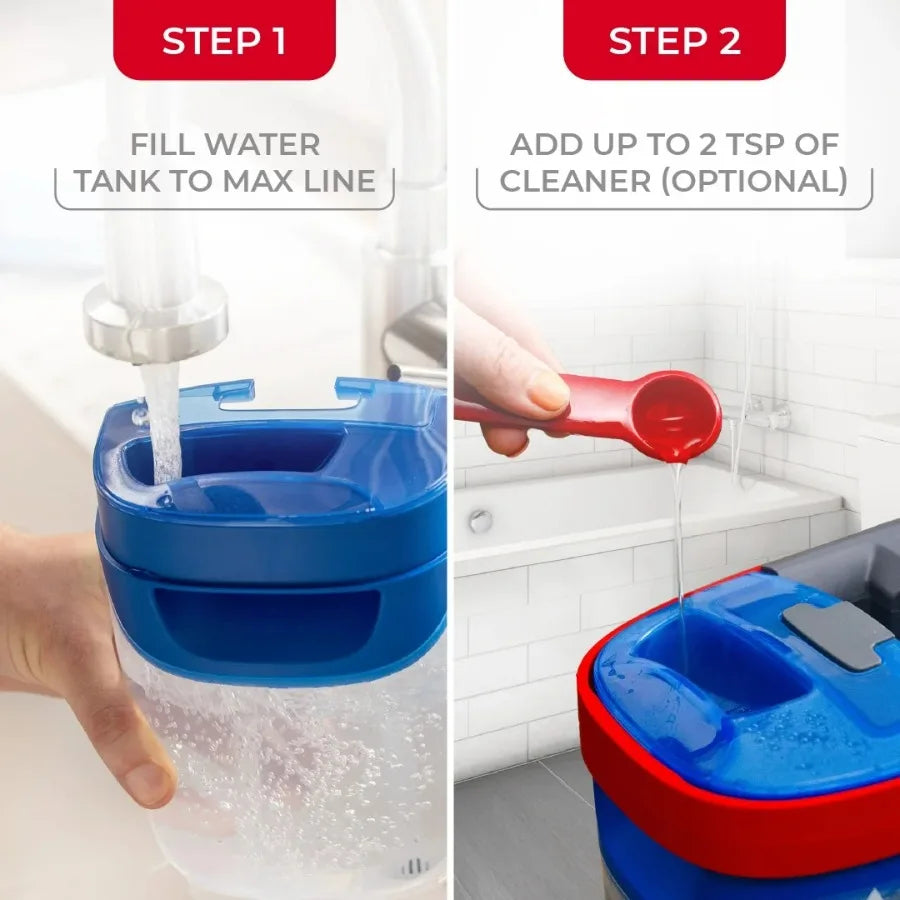 O-Cedar H2prO Flat Mop System Dual-Tank Clean and Dirty Water Separation