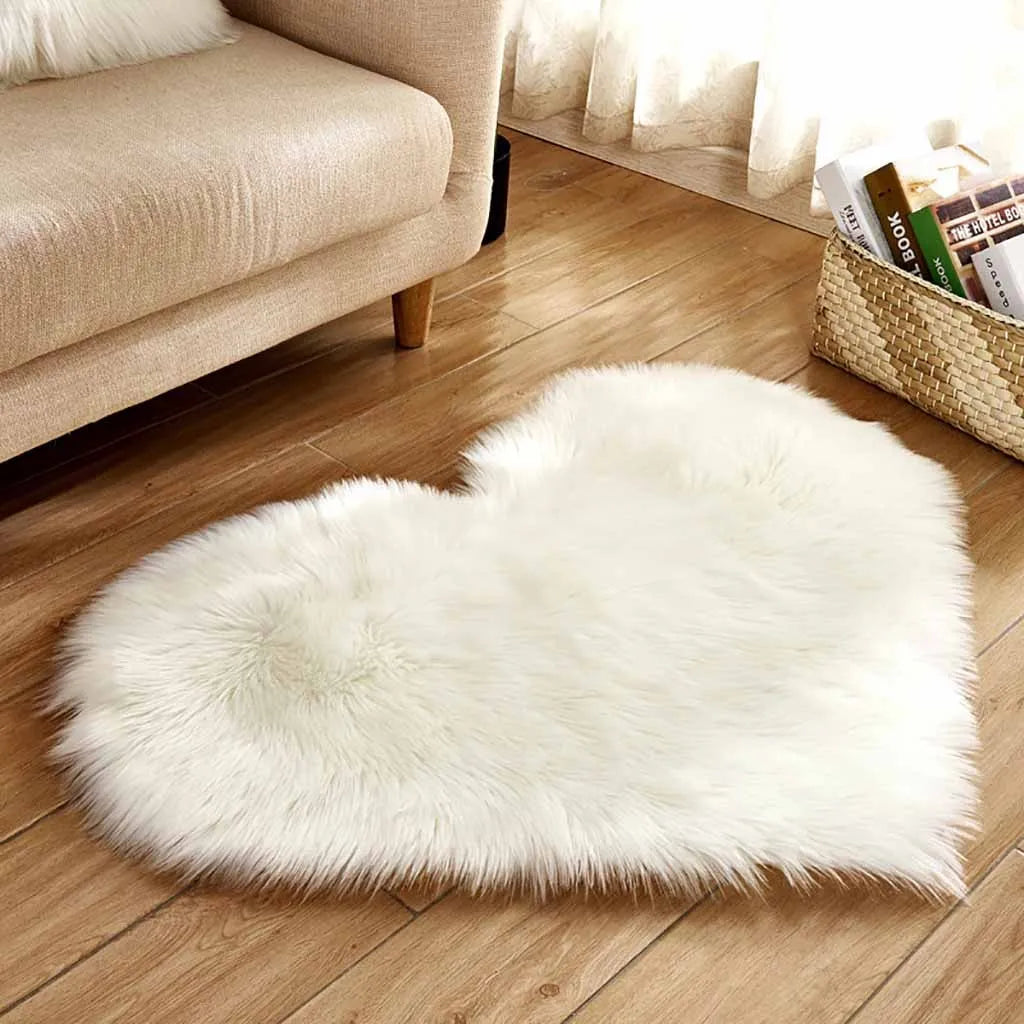 Faux Sheepskin Shaggy Area Rug - Non-Slip Fluffy Soft Imitation Wool Bedroom & Indoor Carpet