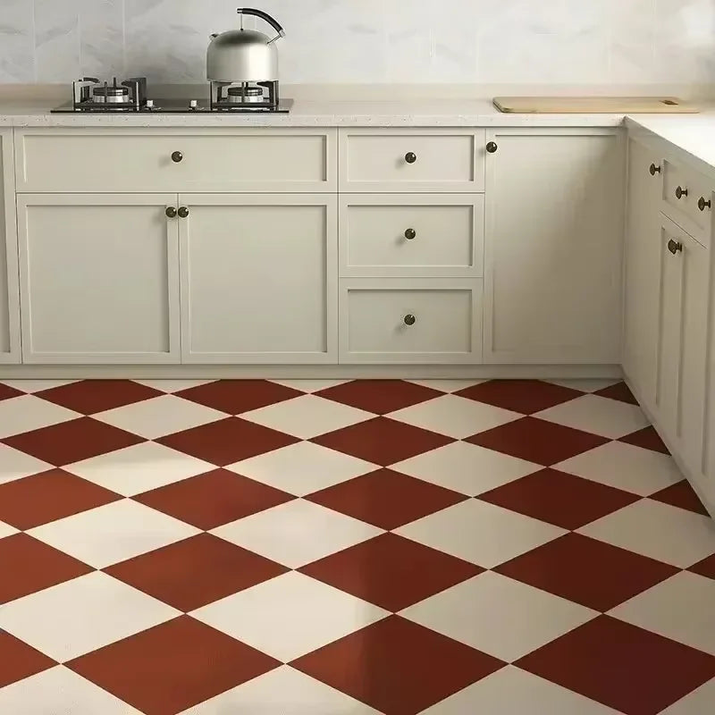 Kitchen Carpet Anti-fouling Oil-proof Grid Floor Mat Scrubbable Waterproof PVC Leather Balcony Bathroom Non-slip Rug Ковер 러그