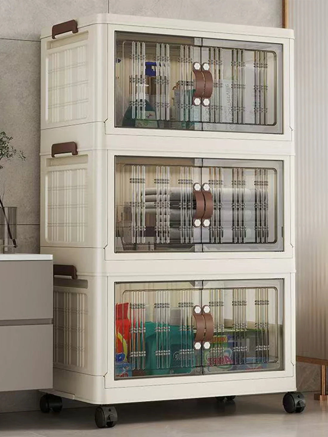 Large Capacity Multifunction Folding Storage Cabinet Dustproof Wardrobe Closet Organizer Easy-to-Install Storage Boxes