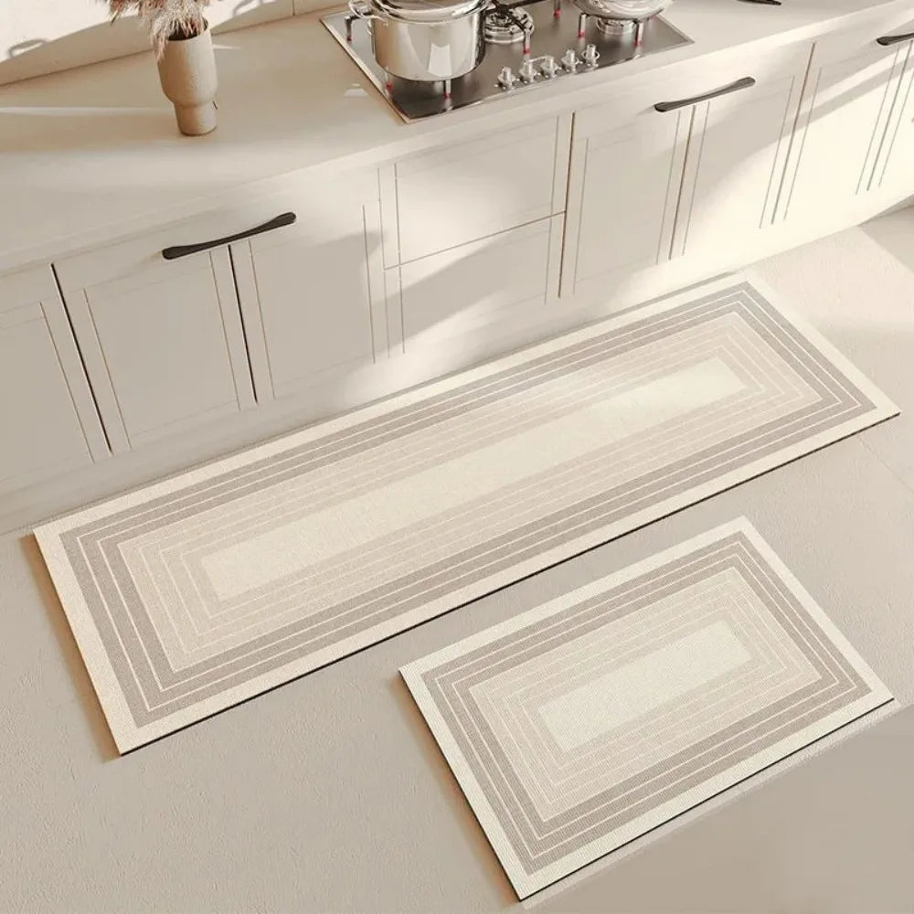 VIKAMA Multi-Functional Non-Slip Kitchen & Bathroom Mat - Water Absorbent, Stylish Patterned Carpet