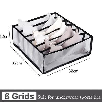 Foldable Underwear Drawer Organizer - Closet Divider Storage Box for Socks, Bras & Underpants - Hom Haven