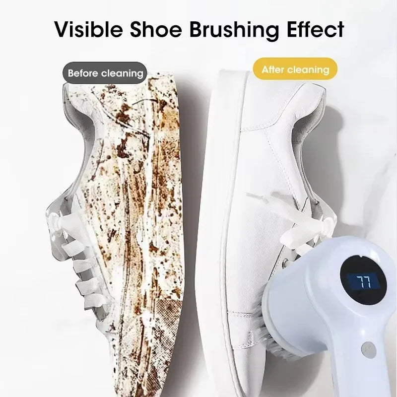 Cordless Electric Spin Scrubber 5-in-1 Brush for Bathroom Kitchen Cleaning