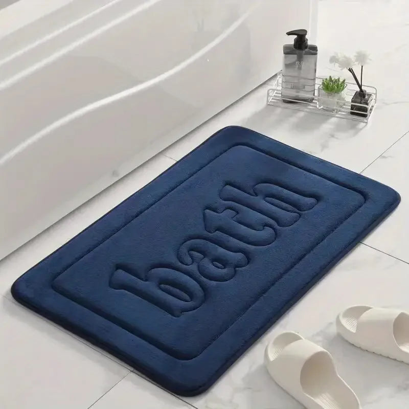 Soft Thick Flannel Bathroom Mat - Anti-Slip Water Absorbing Bath & Door Mat for Home Decoration