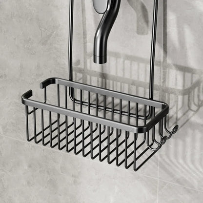 No-Drill Shower Rack & Toilet Storage Basket - Wall-Mounted Aluminum Bathroom Shelf for Bath Products - Hom Haven