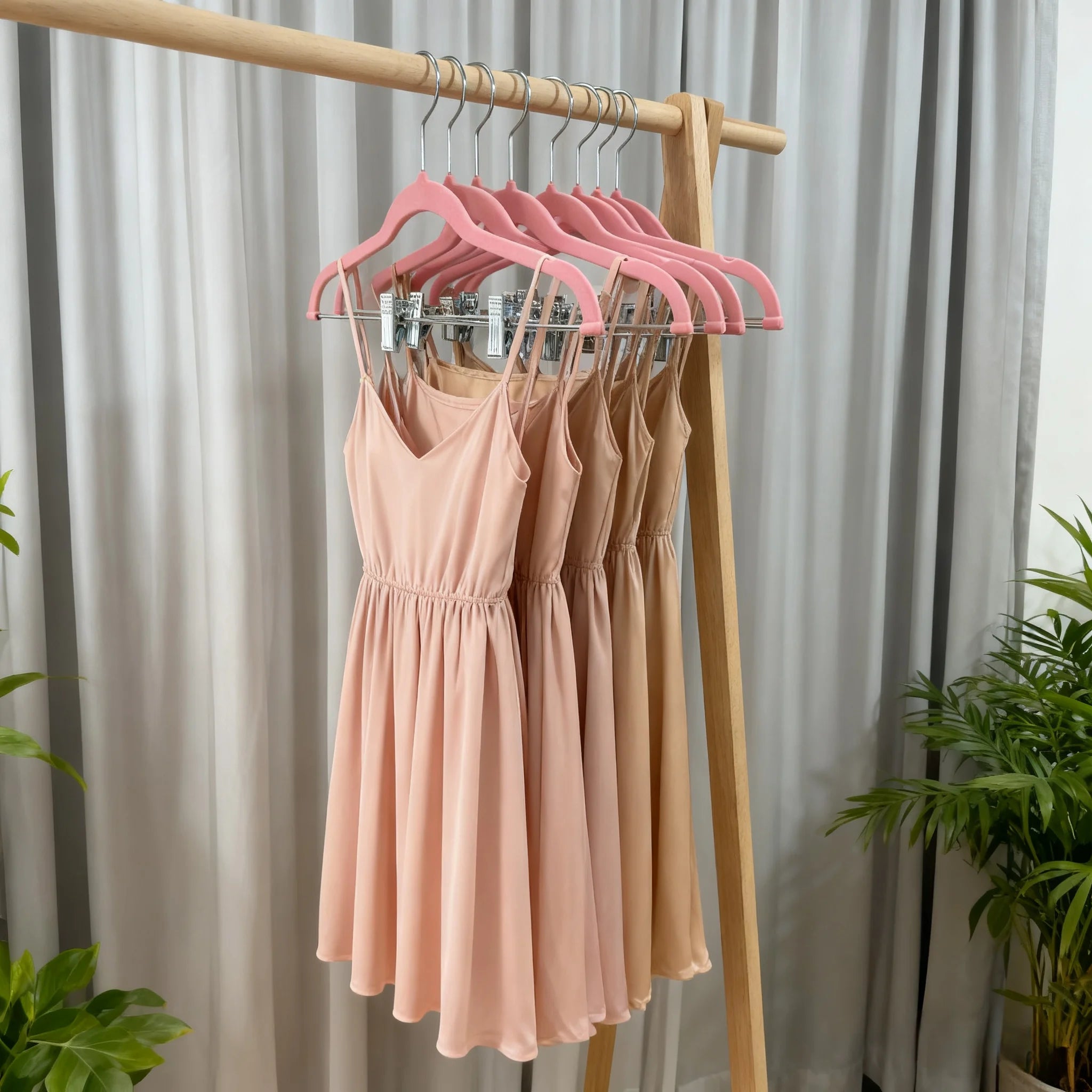 5/10 PCs Velvet Non-Slip Clip Hangers For Pants, Skirts & Bras