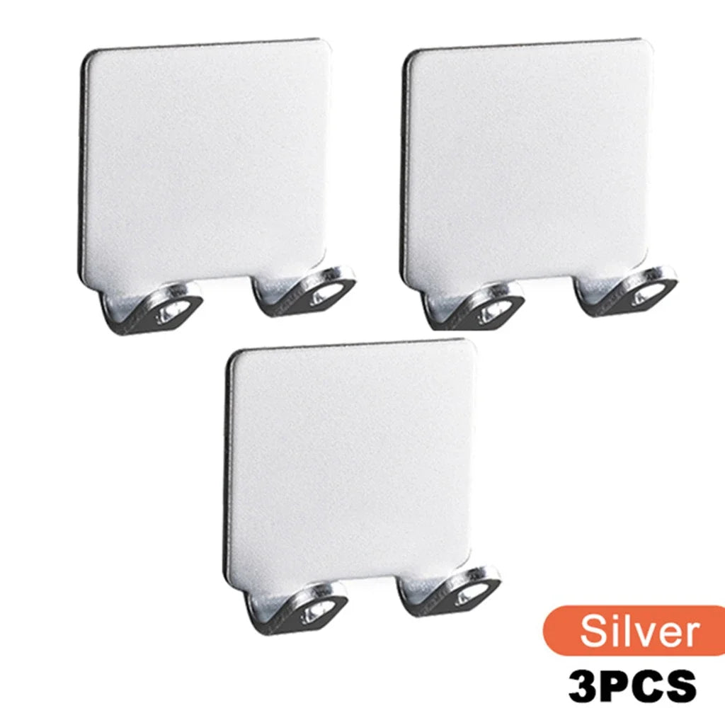 Punch-Free Stainless Steel Razor Holder - Wall Mount Shaver Shelf & Bathroom Storage Hook