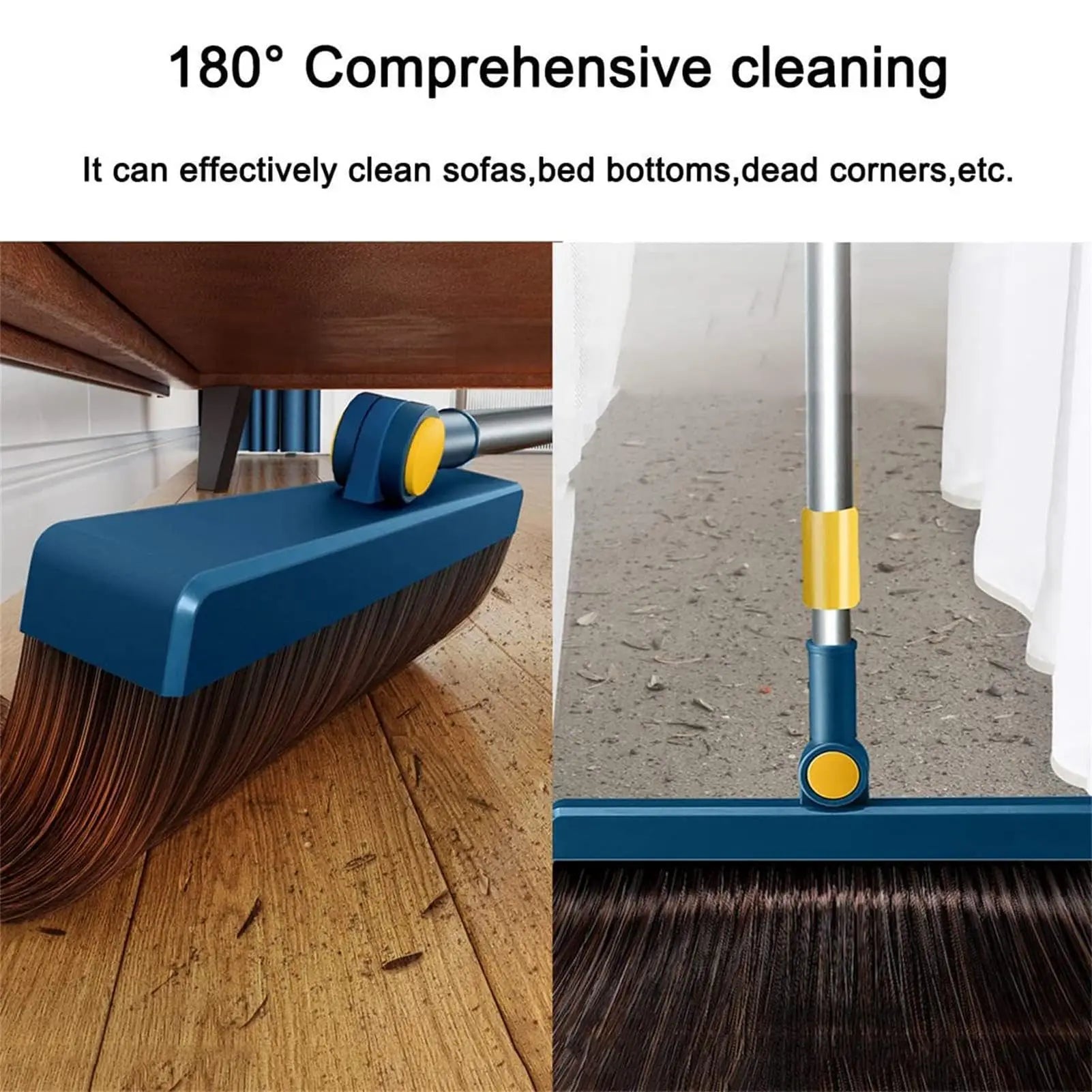 Foldable Broom and Dustpan Set 180° Rotating Household Cleaning Tool