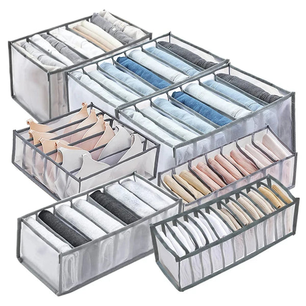 Foldable Underwear Drawer Organizer - Closet Divider Storage Box for Socks, Bras & Underpants - Hom Haven