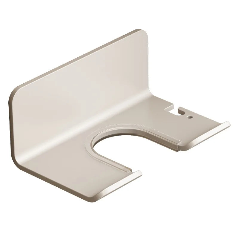 Wall-Mounted Hair Dryer Holder & Straightener Stand - Nail-Free Aluminum Bathroom Storage Shelf - Hom Haven