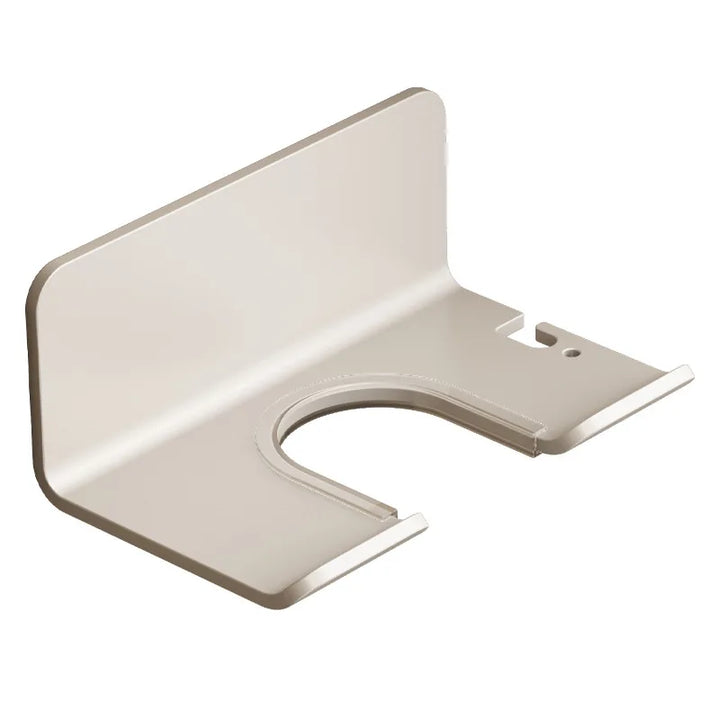 Wall-Mounted Hair Dryer Holder & Straightener Stand - Nail-Free Aluminum Bathroom Storage Shelf