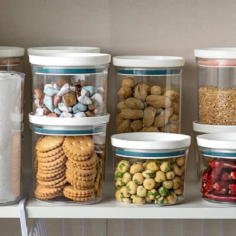 Sealed Food Grade Transparent Kitchen Storage Jar - Airtight Snack & Grain Container (250ml-700ml)