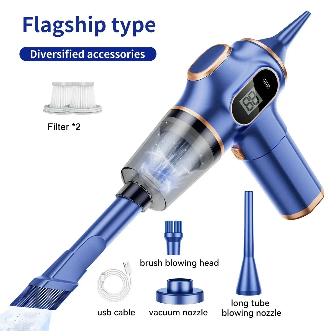 5-in-1 Wireless Vacuum Cleaner 95000Pa Handheld Car Home