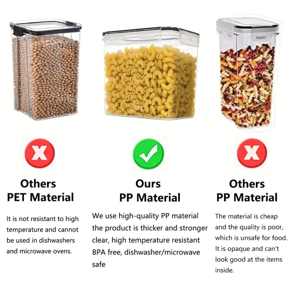 7-Piece BPA-Free Airtight Food Storage Container Set - Kitchen Organizer with Labels & Pen