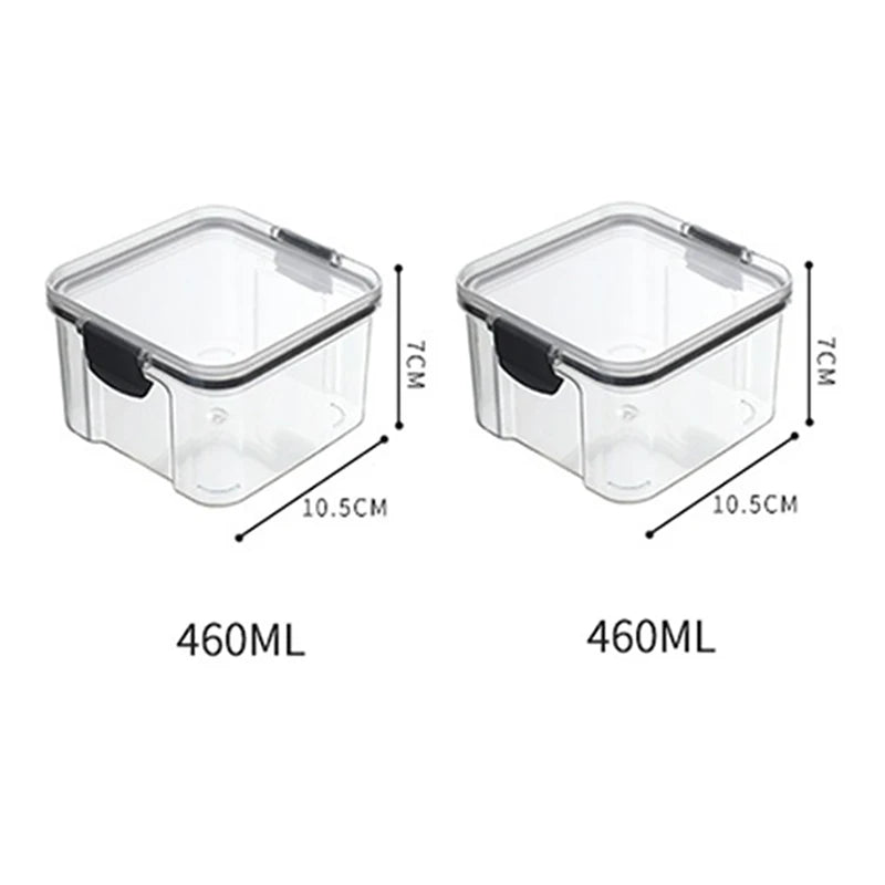 5-Piece Transparent Sealed Storage Jar Set - Stackable Airtight Kitchen Organizer for Dried Goods & Multigrain (700ml-1800ml)