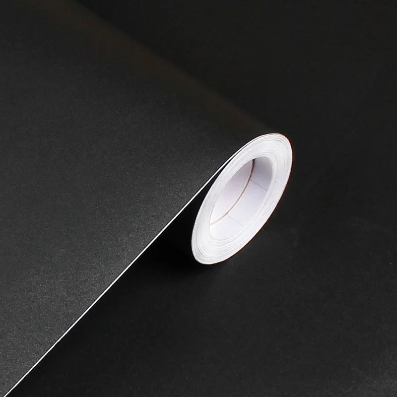 Waterproof Matte Vinyl Self-Adhesive Wallpaper - White & Black Contact Paper for Wall, Furniture & Living Room Decor - Hom Haven