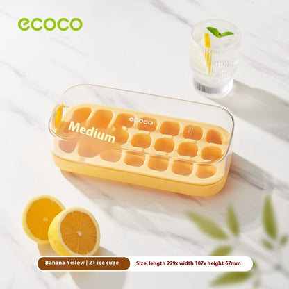 Ice Cube Tray with Lid & Bin, Quick-Release Freezer Ice Mold Set (7/14/21 PCs) - Hom Haven