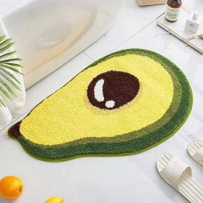 VIKAMA Fruit Pattern Imitation Cashmere Carpet - Warm Washable Bathroom Door Mat & Porch Rug - Hom Haven