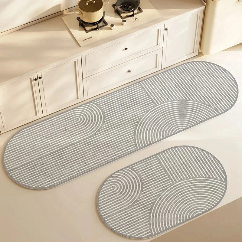 Super Absorbent Long Kitchen Floor Mat - Diatomite Anti-Slip Washable Bathroom & Entrance Doormat - Hom Haven