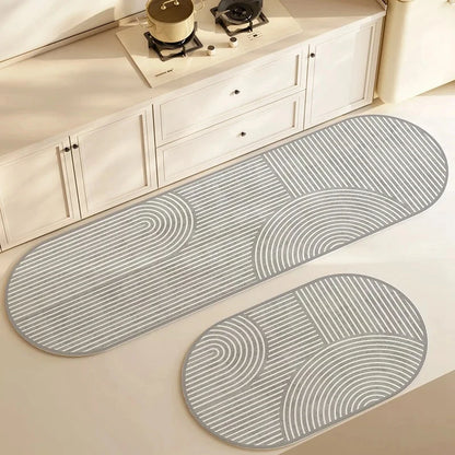 Super Absorbent Long Kitchen Floor Mat - Diatomite Anti-Slip Washable Bathroom & Entrance Doormat - Hom Haven
