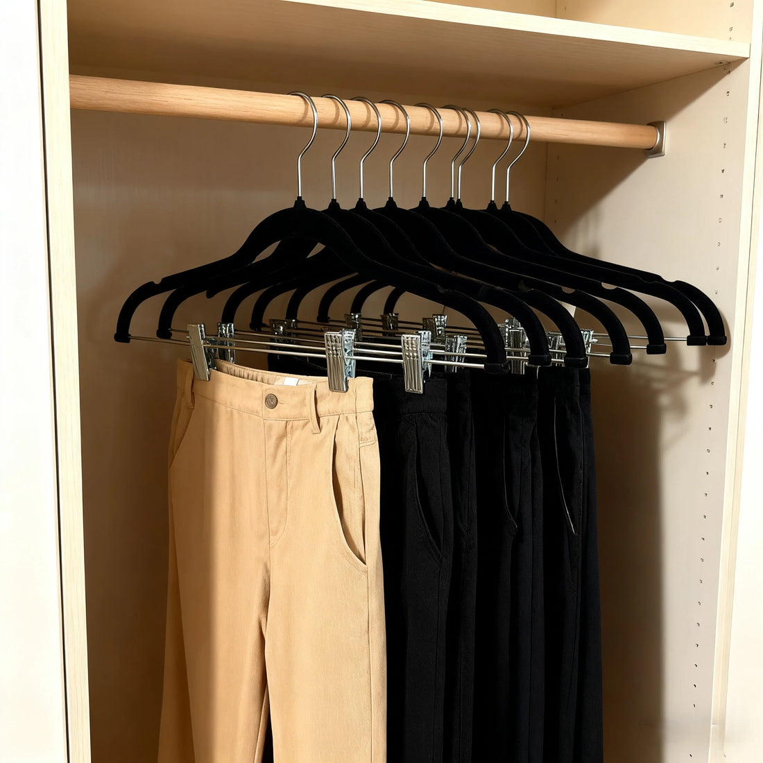 5/10 PCs Velvet Non-Slip Clip Hangers For Pants, Skirts & Bras