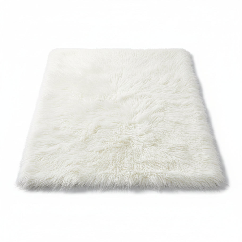 Plush Soft Imitation Sheepskin Bedroom Carpet - Long Hair Bedside Mat & Sofa Cushion Rug