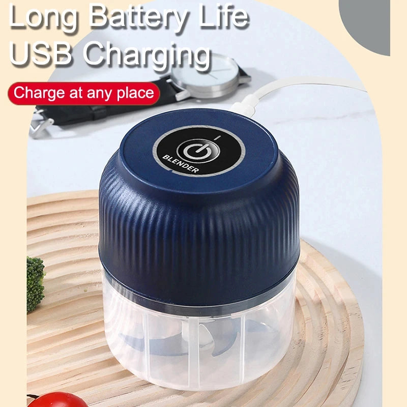 250ml Mini Electric Garlic & Vegetable Chopper USB Rechargeable Kitchen Grinder