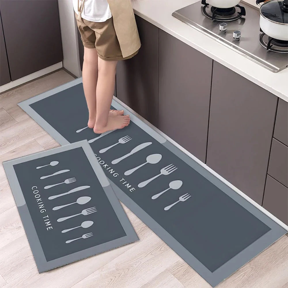 Soft Washable Kitchen Floor Mat - Anti-Slip Long Area Rug for Bedroom, Hallway & Bathroom Entrance