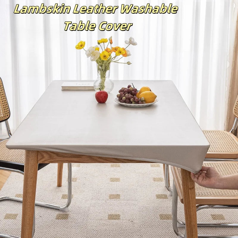 1pc tablecloth pad in durable waterproof leather - customised cover for table or dining table
