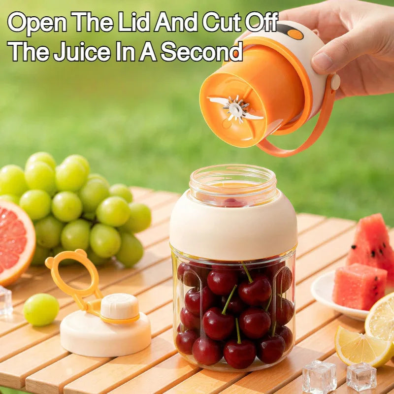 Portable Mini Blender USB Rechargeable Juicer Cup Multifunctional Ice Crushing Mixer for Home Travel Personal Fruit Juice